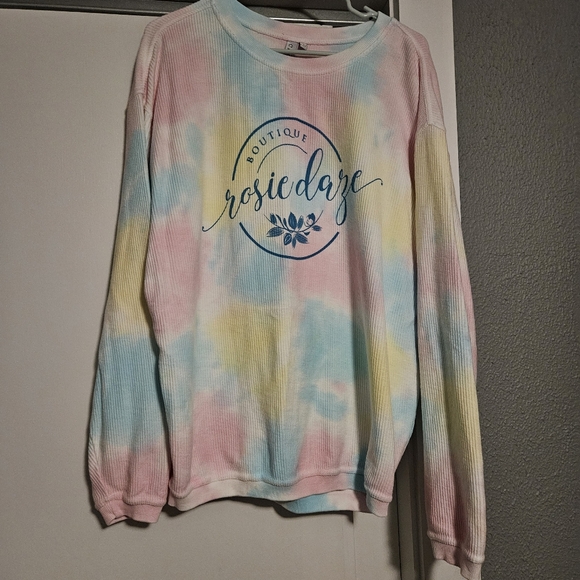 Rosie Daze Tie Dye Corded Crew - Picture 1 of 2
